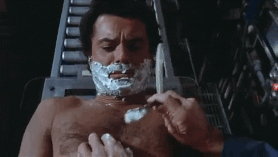 The Ice Pirates Shaving Scene GIF