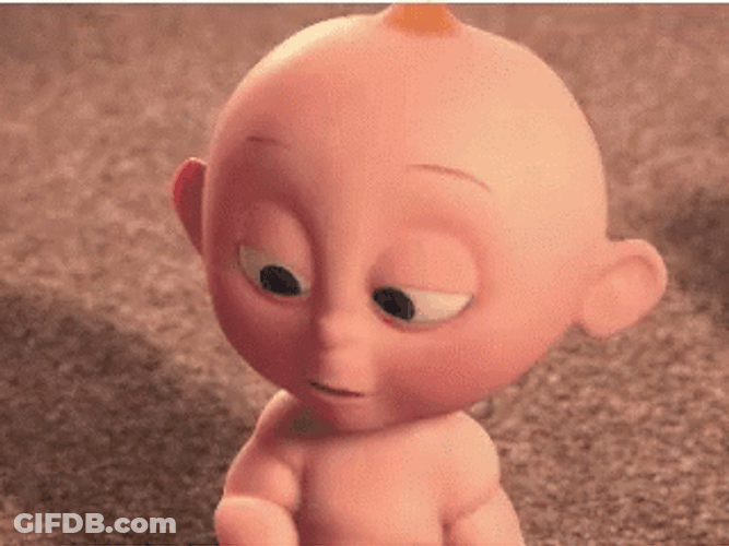 The Incredibles Baby Looking Surprised GIF