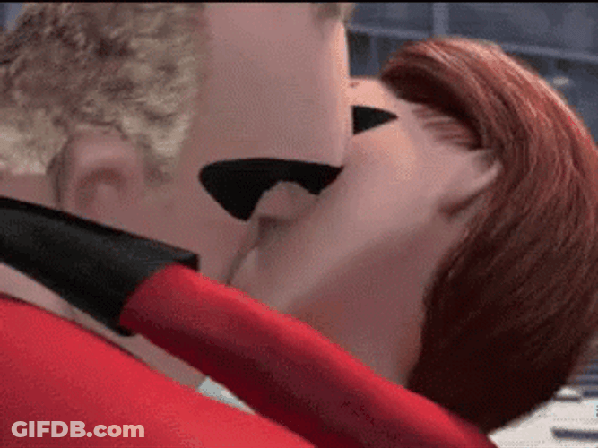 The Incredibles Bob And Helen Kissing GIF