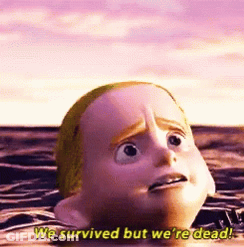 The Incredibles Dash We Survived But Were Dead GIF