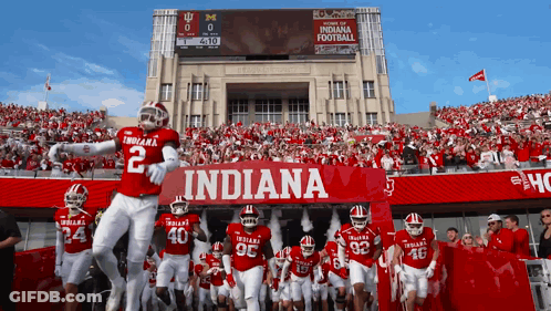 The Indiana Football Team Is Getting Ready To Play A Game GIF