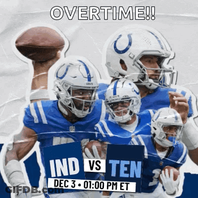 The Indianapolis Colts Are Playing The Tennessee Titans On December 3Rd GIF