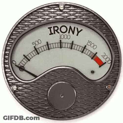 The Irony Weight Scale GIF