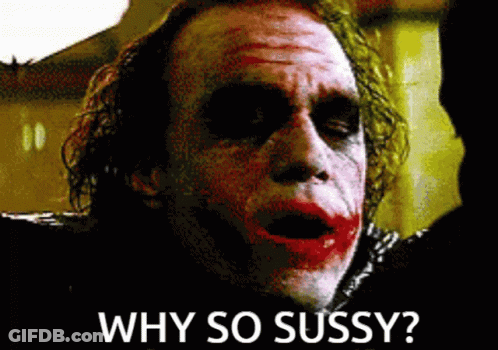 The Joker Is Asking Why So Sussy In A Pixelated Image GIF