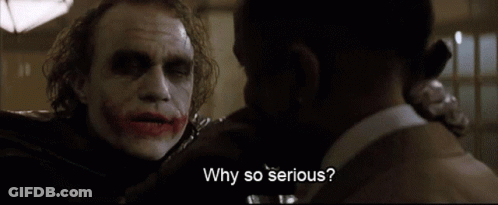 The Joker Says Why So Serious While Talking To A Man In A Suit GIF