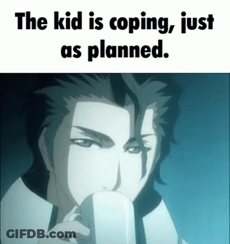 The Kid Is Coping Just As Planned GIF