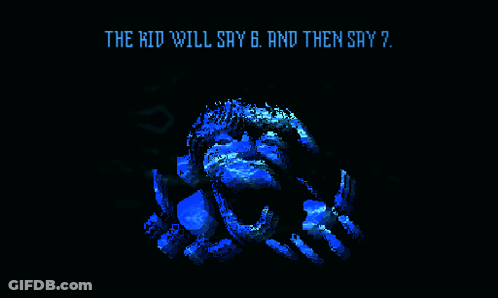 The Kid Will Say 6 And Then Say 7 Is Written In Blue GIF