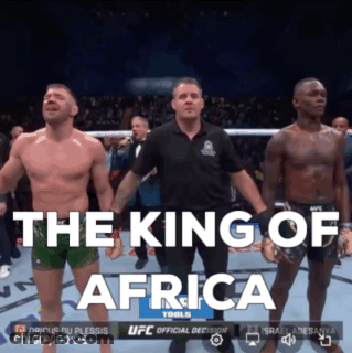 The King Of Africa Is Displayed On The Screen Of A Boxing Match GIF