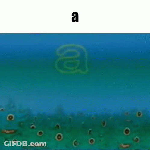 The Letter A Is Floating In The Water On A Blue Background . GIF