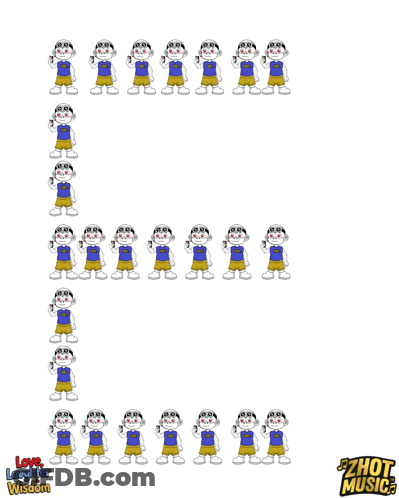 The Letter F Is Made Up Of A Bunch Of Characters GIF