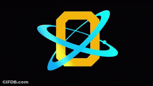 O Letter Surrounded By Blue Ring On Black Background GIF