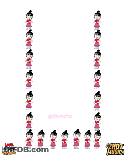 The Letter U Is Made Up Of Cartoon Characters With Hearts On Them GIF