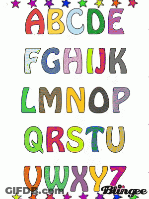 The Letters Abcde Fghijk Lmnop Qrstu Vwxyz Are Lined Up In A Row On A White Background GIF
