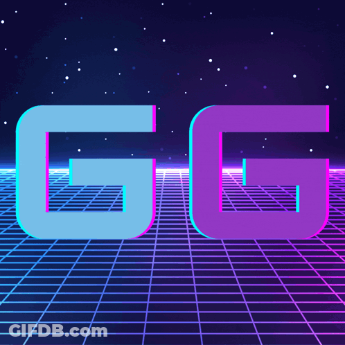 The Letters Gg Are Displayed On A Futuristic Background GIF
