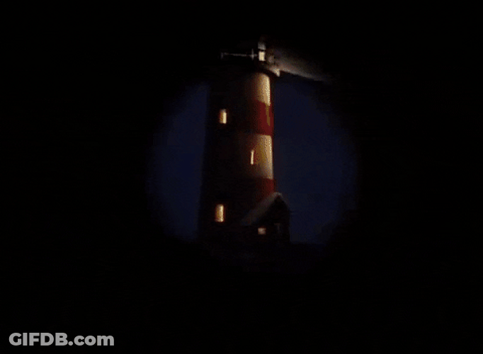 The Lighthouse Explosion At Night GIF