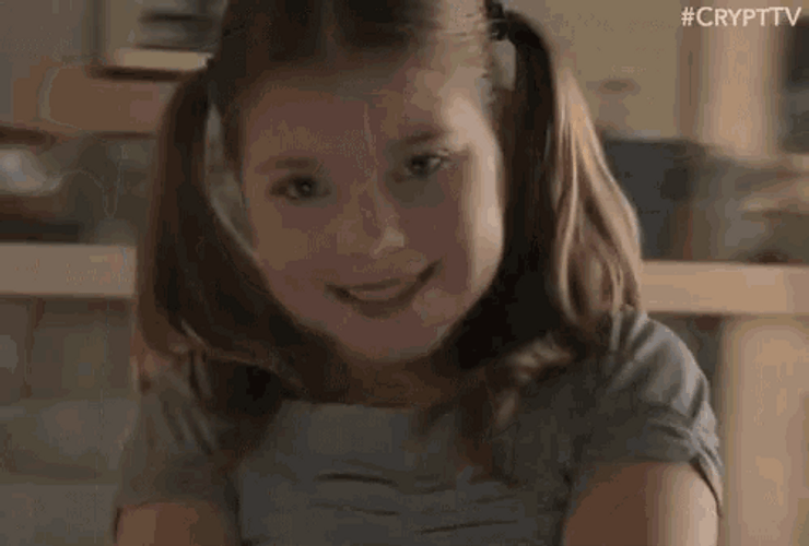 The Little Girl Creepy Smile Reaction GIF