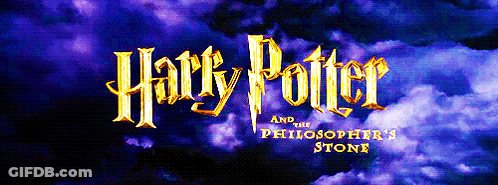 The Logo For Harry Potter And The Philosopher 'S Stone Against A Blue Sky GIF