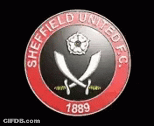 The Logo For Sheffield United Fc Has Two Crossed Swords On It GIF