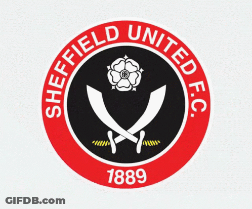 The Logo For Sheffield United Fc Shows Two Crossed Swords GIF