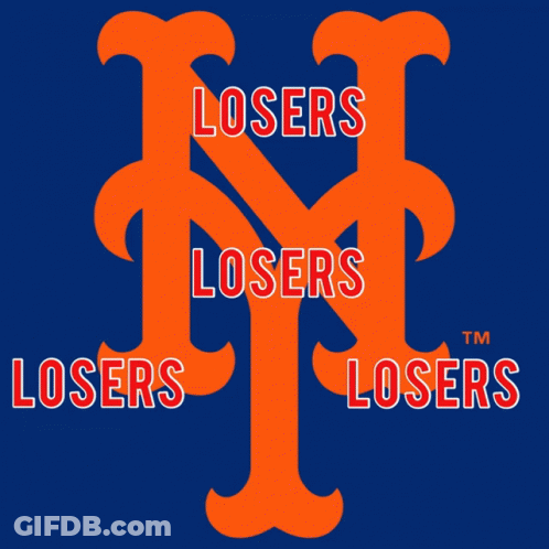 The Logo For The New York Mets Says Losers On It GIF