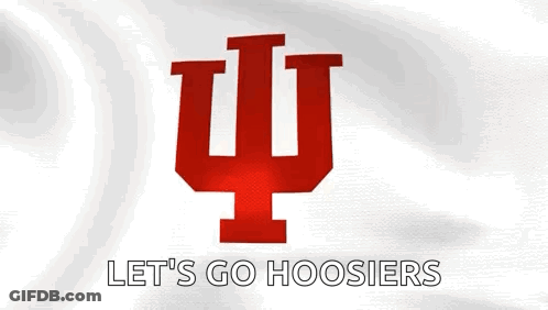 The Logo For The University Of Indiana Is Waving In The Wind GIF
