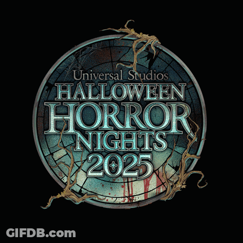 The Logo For Universal Studios Halloween Horror Nights In 2025 GIF