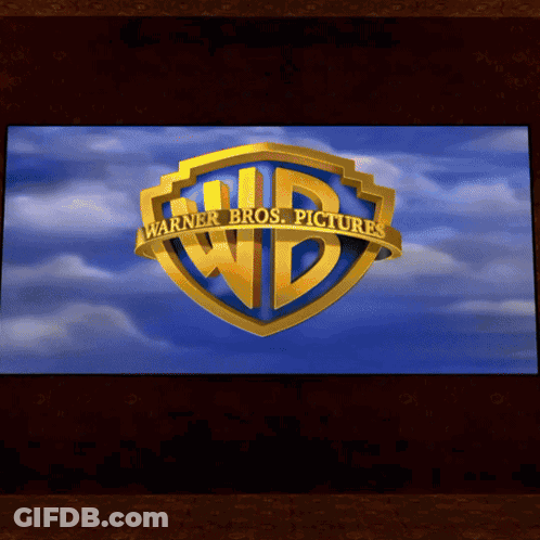 The Logo For Warner Bros. Pictures Is Displayed On A Blue Background GIF