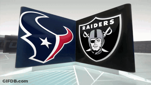 The Logos For The Texans And Raiders Are Shown GIF