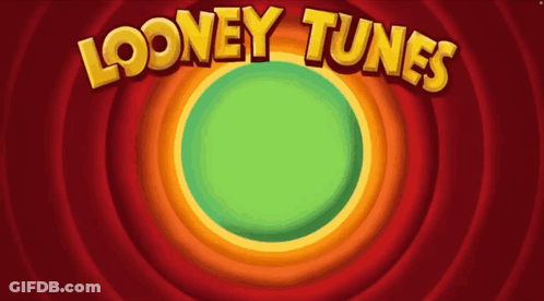 Looney Tunes Logo On Red Background GIF