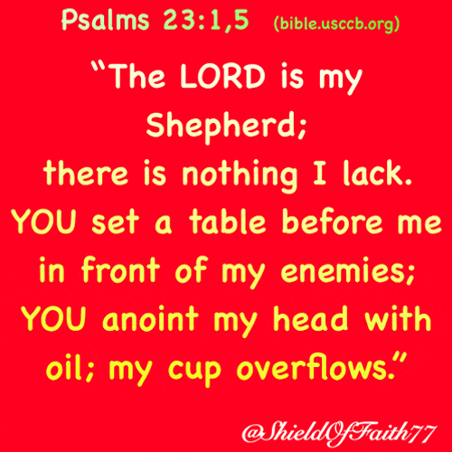 The Lord Is My Shepherd There Is Nothing I Lack You Set A Table Before Me In Front Of My Enemies You Anoint My Head GIF