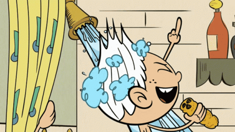 The Loud House Lincoln Showering GIF