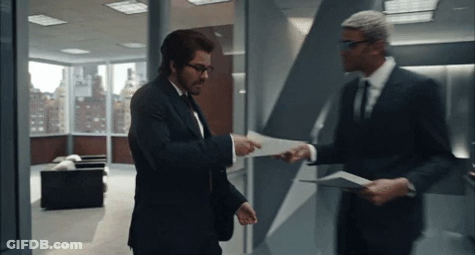 The Man Cramples Paper GIF