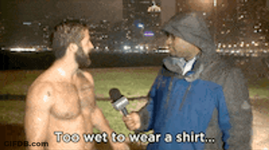 The Man Didn't Wear Wet Tshirt GIF