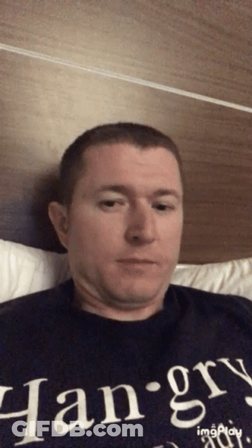 The Man On Bed Lips Sealed GIF