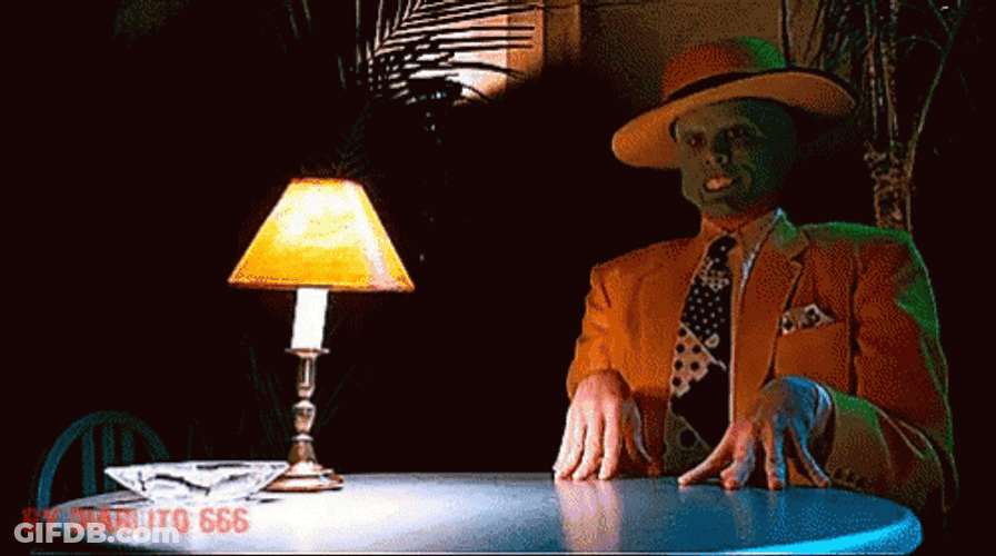 The Mask Film Stanley Ipkiss Shocked GIF