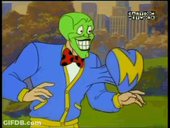 The Mask Man Calming His Beating Animated Heart GIF