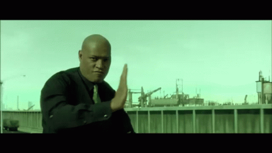 The Matrix  Morpheus Challenging Opponents GIF