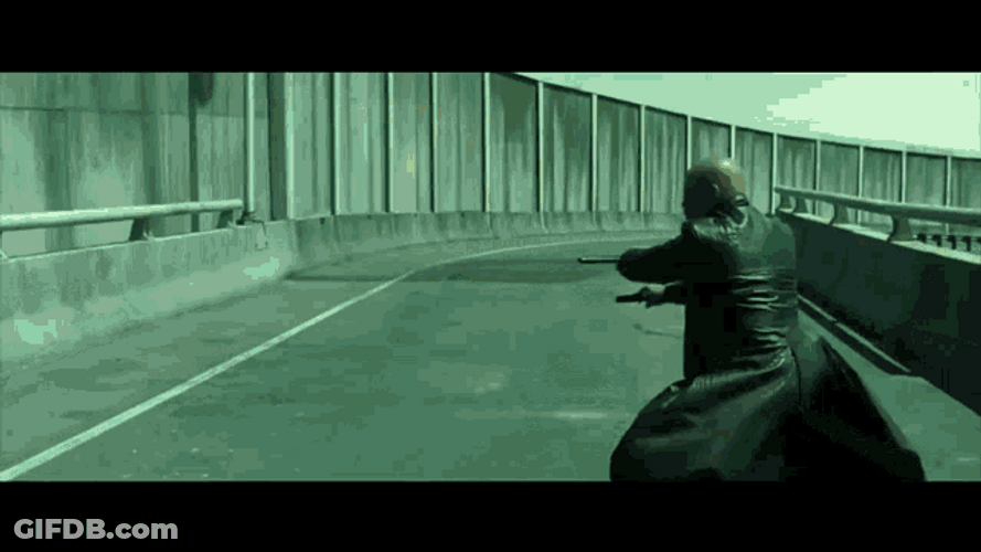 The Matrix Morpheus Firing GIF