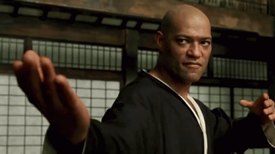 The Matrix Morpheus Summoning GIF