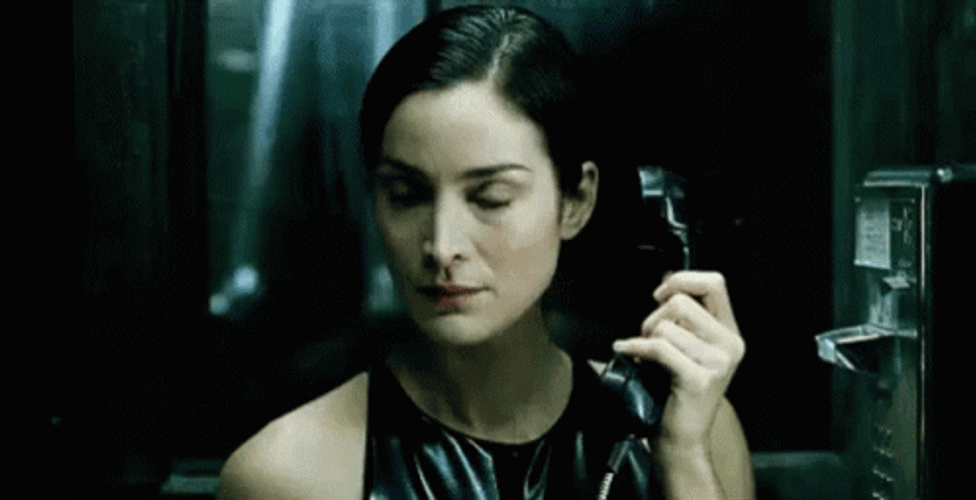 The Matrix  Trinity Making Phone Call GIF