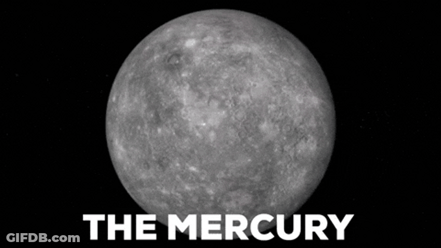 The Mercury Planet Spinning Glitch Effect GIF