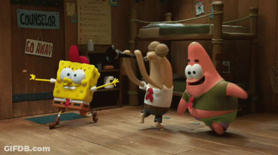 The Movie Friends And Spongebob Dancing GIF