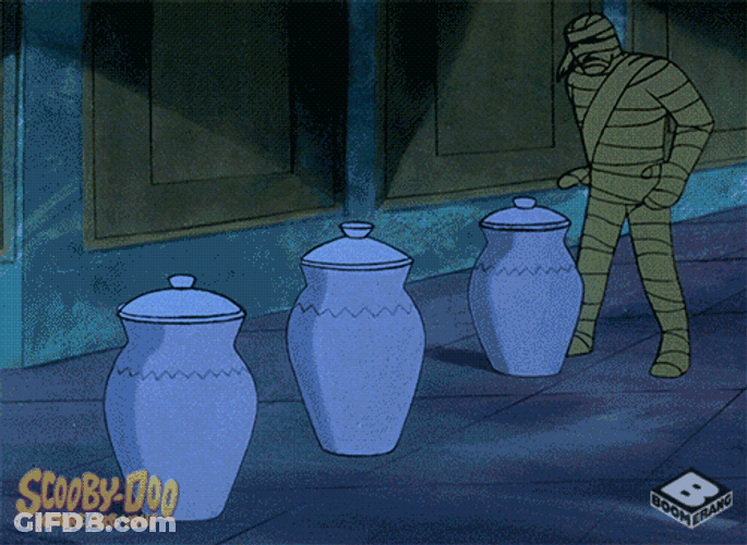 The Mummy Breaks Scooby Doo Vase GIF