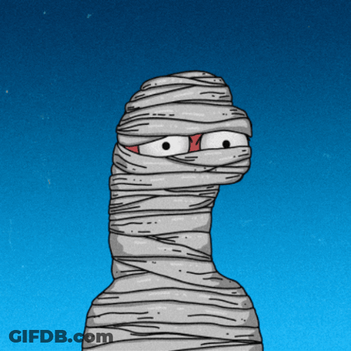 The Mummy Is Cold From Snowing GIF