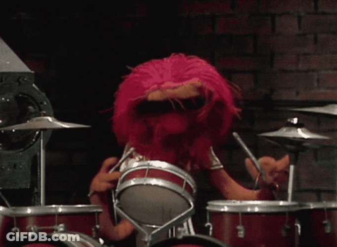 The Muppets Head Banging Drum GIF