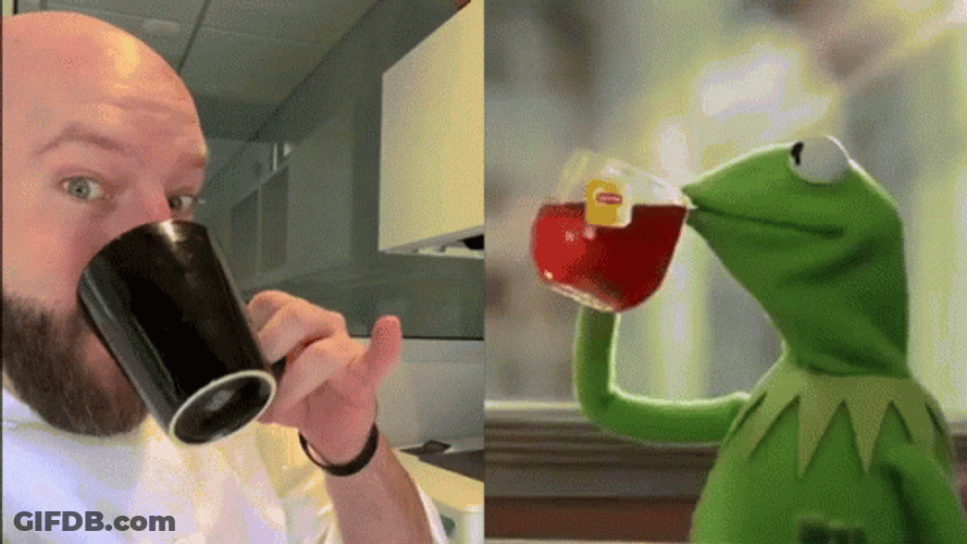 The Muppets Kermit Tea And Chef Mike Haracz GIF
