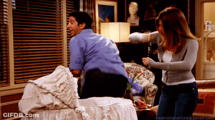 The Nalgadas Lady Slapping Ross Geller Butt GIF