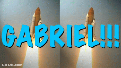The Name Gabriel Is Displayed On A Blue Background GIF