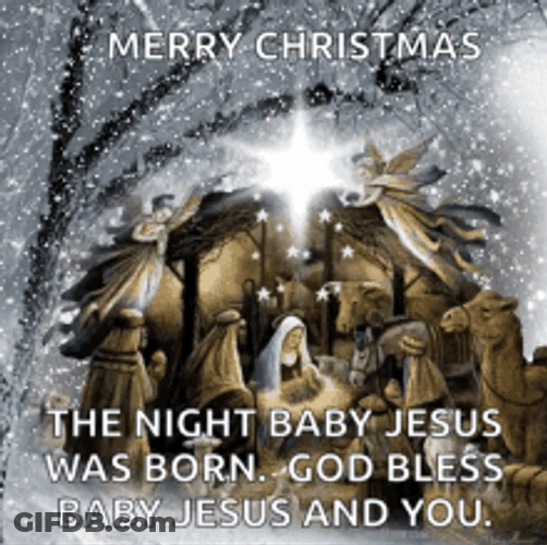 The Nativity Of Jesus Christ Christmas Card GIF