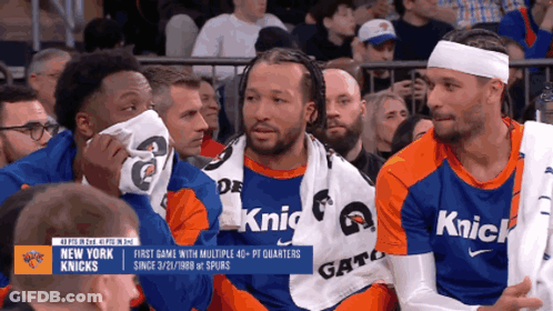 The New York Knicks Are Playing A Game With Gatorade On Their Jerseys GIF